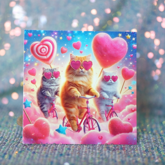 Karte -  Zuckerwatten-Katzen