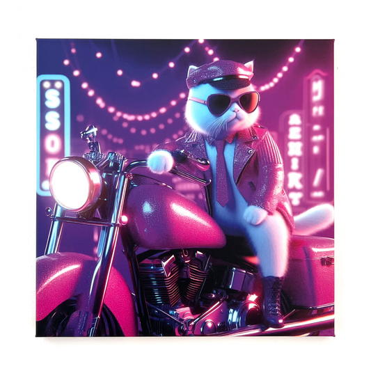 Bild auf Leinwand - Motorradkatze - AUF ANFRAGE